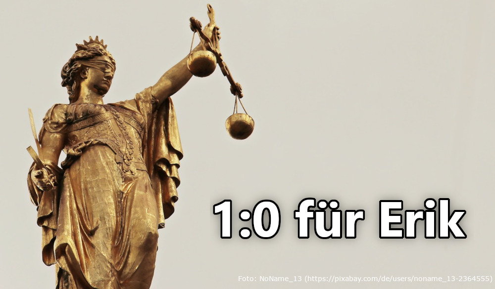 Read more about the article 1:0 für Erik, zur Coronaverhandlung am 12.02.2024